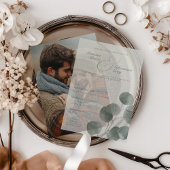 Elegante Fall Botanische Sage Overlay Hochzeit Pergament Einladungen