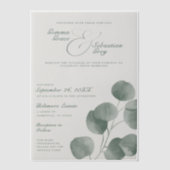 Elegante Fall Botanische Sage Overlay Hochzeit Pergament Einladungen (Vorderseite)