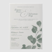 Elegante Fall Botanische Sage Overlay Hochzeit Pergament Einladungen (Vorderseite)