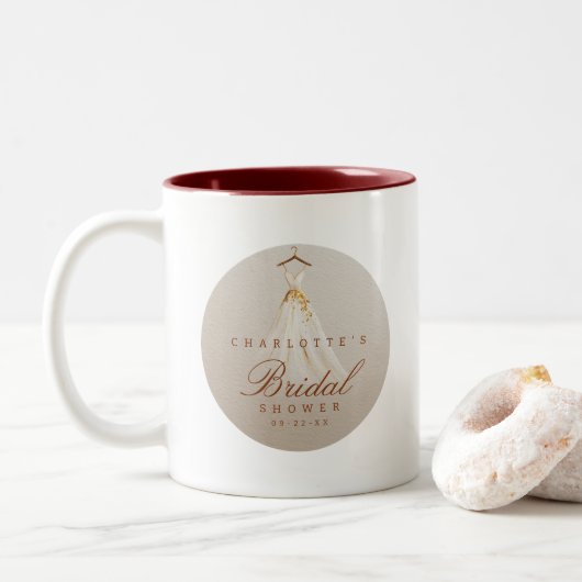 Elegante Fall Brautparty Tasse mit Dress Graphic (Mit Donut)