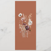 Elegante Fall Brown Floral Wedding Menükarte (Rückseite)