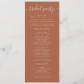 Elegante Fall Brown Floral Wedding Programm (Rückseite)