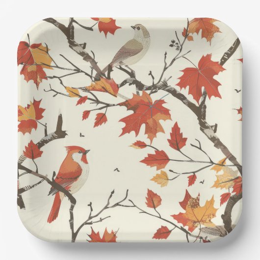 Elegante Fall Chinoiserie Papierplatte Pappteller (Vorderseite)