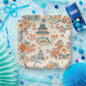Elegante Fall Chinoiserie Papierplatte Pappteller (Party)