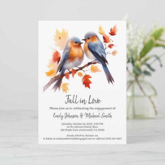 Elegante Fall-Engagement-Partei Einladung (Stehend Vorderseite)