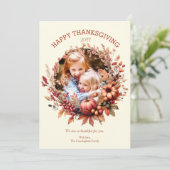 Elegante Fall Erntedank Foto-Karte Feiertagskarte (Stehend Vorderseite)