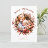 Elegante Fall Erntedank Foto-Karte Feiertagskarte (Stehend Vorderseite)