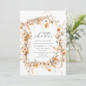 Elegante Fall Floral Baby Shower Einladung (Stehend Vorderseite)
