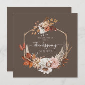 Elegante Fall Floral Erntedank Abendessen Einladung (Vorne/Hinten)