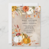 Elegante Fall Floral Herbst Babydusche Einladung (Vorderseite)