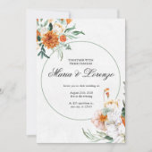 Elegante Fall Floral Hochzeit Einladung Wasserfarb (Vorderseite)