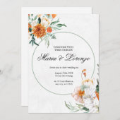 Elegante Fall Floral Hochzeit Einladung Wasserfarb (Vorne/Hinten)