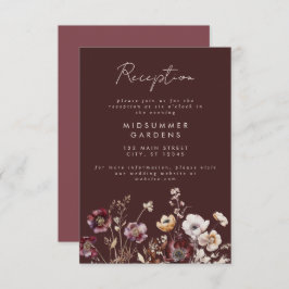 Elegante Fall Floral Hochzeitsempfehlung Begleitkarte