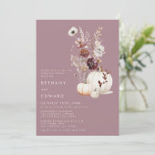 Elegante Fall Floral Pumpkin Probe Abendessen Einladung (Stehend Vorderseite)