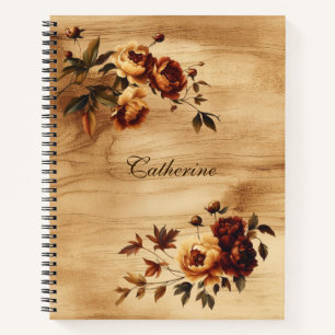 Elegante Fall Floral Script Personalisiert Journal Notizblock