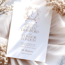 Elegante Fall Floral Wappen Hochzeit