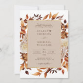 Elegante Fall Floral Wedding Einladung (Vorderseite)