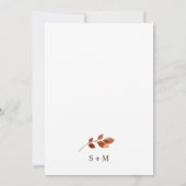 Elegante Fall Floral Wedding Einladung (Rückseite)