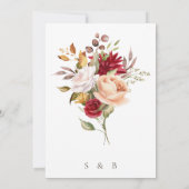 Elegante Fall Floral Wedding Einladung (Rückseite)