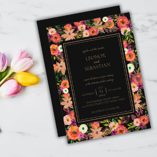 Elegante Fall Floral Wedding Einladung