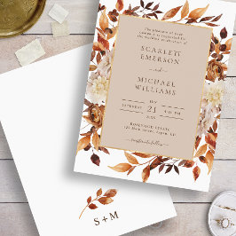 Elegante Fall Floral Wedding Einladung