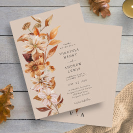 Elegante Fall Floral Wedding Einladung