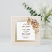 Elegante Fall Floral Wedding Einladung (Stehend Vorderseite)