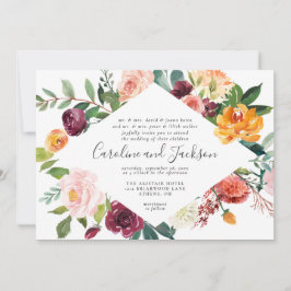 Elegante Fall Floral Wedding Einladung