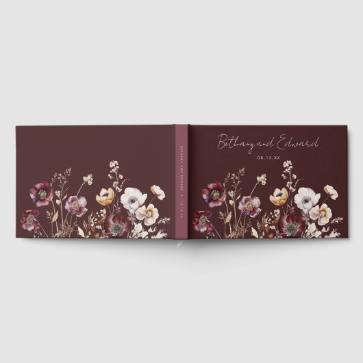 Elegante Fall Floral Wedding Gästebuch (Voll)