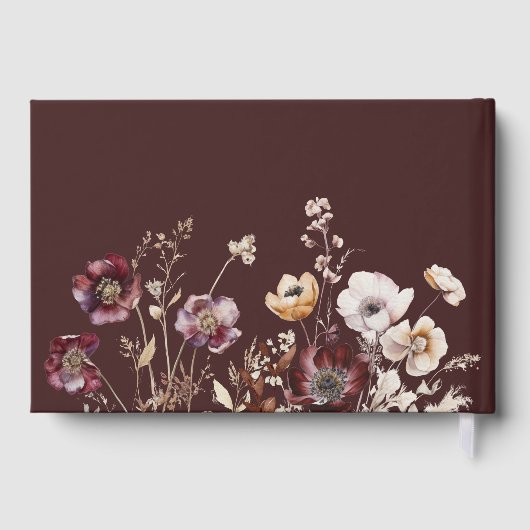 Elegante Fall Floral Wedding Gästebuch (Rückseite)