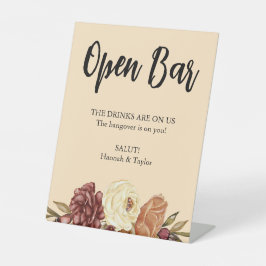 Elegante Fall Floral Wedding Sockelschild