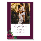 Elegante Fall Foto Hochzeitskarten für Tischnummer (Rückseite)