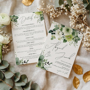 Elegante Fall Greenery Bloral Alles in einer Hochz Einladung