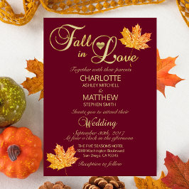 Elegante FALL in LIEBE Burgund Marsala Wedding Einladung