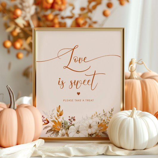 Elegante Fall Liebe ist süß nehmen Sie eine Lecker Poster