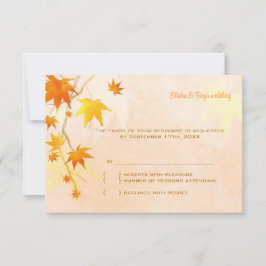 Elegante Fall Maple-Blätter Hochzeit-RSVP-Karte RSVP Karte