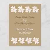 Elegante Fall Maple Leaf Save the Date Postkarte (Vorderseite)