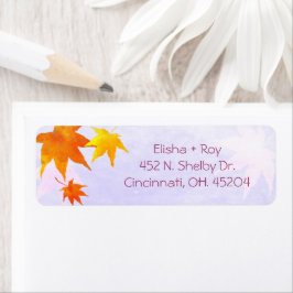 Elegante Fall Maple Wedding Rücksendeadresse