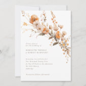 Elegante Fall Orange & Brown Wildblumen Hochzeit Einladung (Vorderseite)