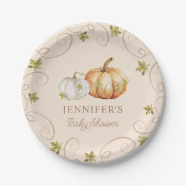 Elegante Fall Pumpkin Baby Shower Pappteller