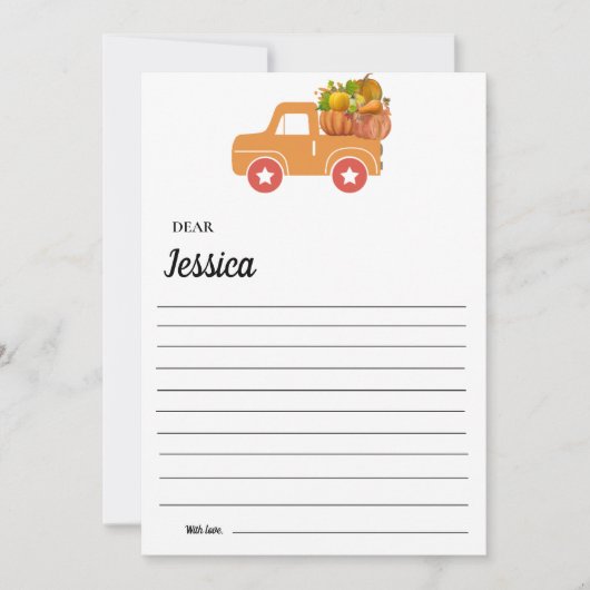 Elegante fall Pumpkin Capsul-Message-Karte Dankeskarte (Vorderseite)