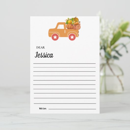 Elegante fall Pumpkin Capsul-Message-Karte Dankeskarte (Stehend Vorderseite)