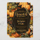 Elegante Fall Pumpkin Engagement Party Einladung (Vorne/Hinten)