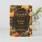 Elegante Fall Pumpkin Engagement Party Einladung (Stehend Vorderseite)