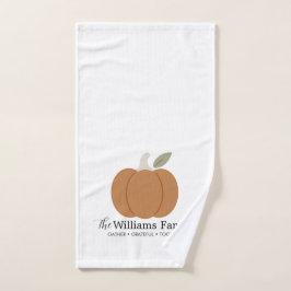 Elegante Fall Pumpkin Familienname Erntedank Handtuch