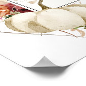 Elegante Fall Pumpkin Floral Baby Dusche Willkomme Poster (Ecke)
