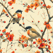 Elegante Fall Tablecloth Birds Whimsical Florals Tischdecke