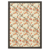 Elegante Fall Tablecloth Birds Whimsical Florals Tischdecke (Vorderseite)