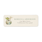 Elegante Fall Wassercolor Pumpkin-Rücksendeadresse (Vorne)