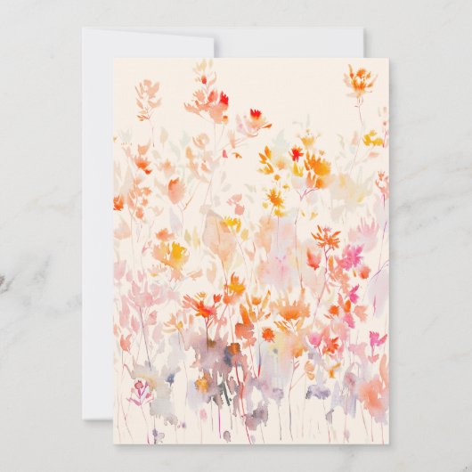 Elegante Fall Wasserfarbäpfel und Blume Einladung (Rückseite)